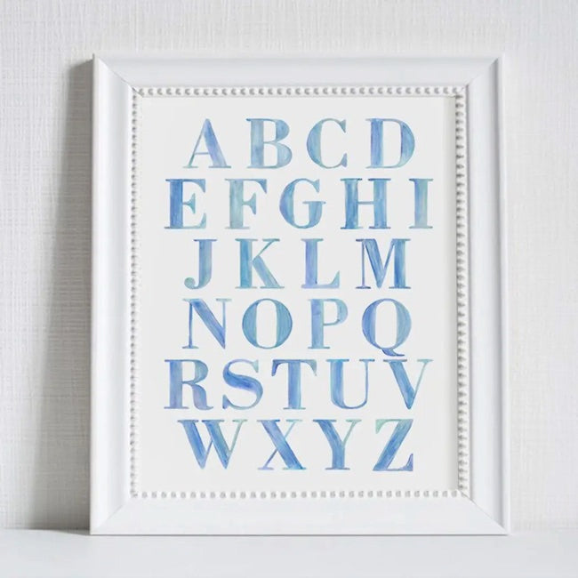 LoveLight Paper Art Print - Watercolour Alphabet Chart