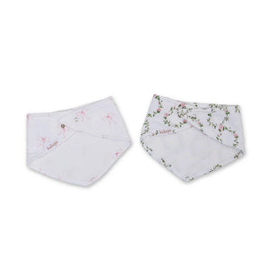 Lulujo Bandana Bib 2pk - Bows + Trellis