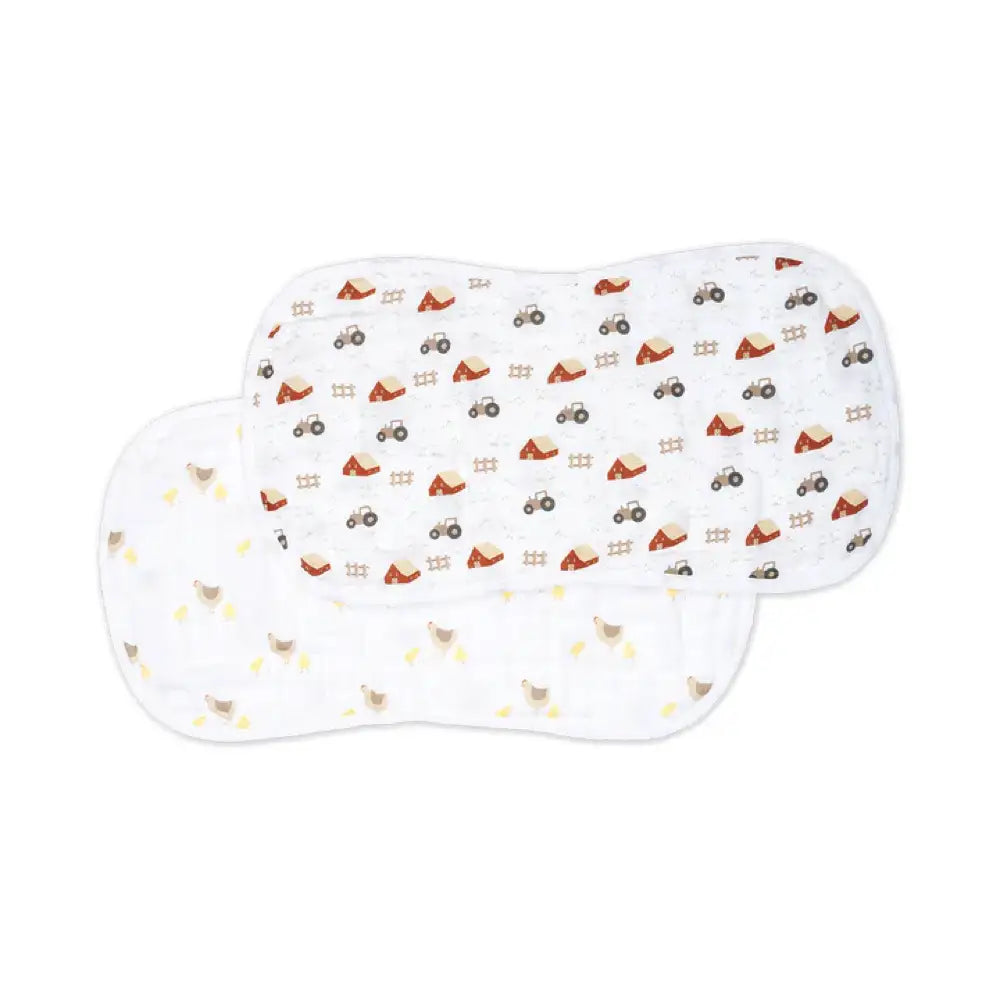 Lulujo 2pk Burp Cloths - Barnyard + Hen and Chicks