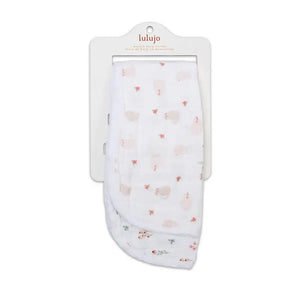 Lulujo 2pk Burp Cloths - Kitty + Flower
