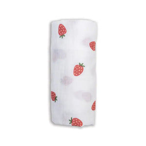 Lulujo Cotton Muslin Swaddle - Strawberries