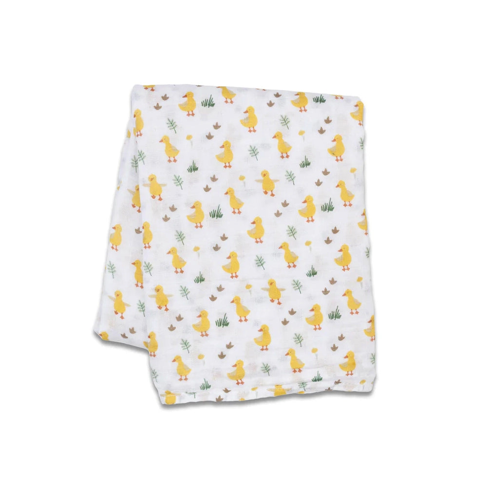 Lulujo Cotton Muslin Swaddle - Ducks