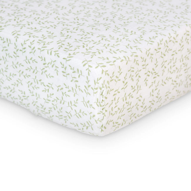 Lulujo Boho Crib Sheet - Greenery