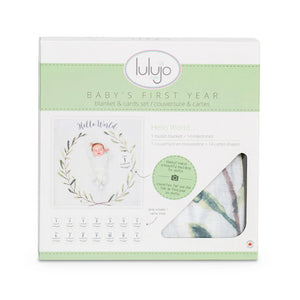 Lulujo Baby's 1st Year Photo Set - Hello World Wreath