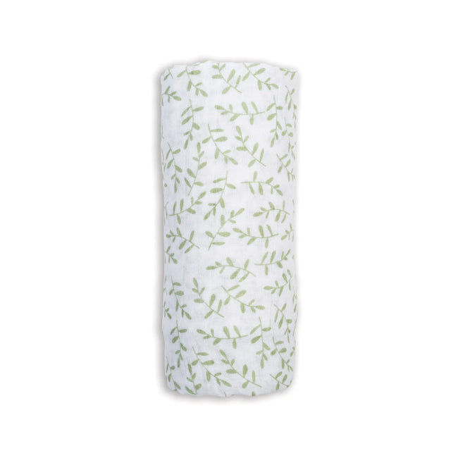 Lulujo Cotton Muslin Swaddle - Greenery