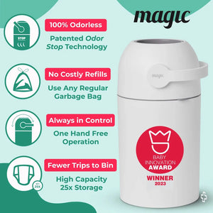 Magic Diaper Pail in Pigeon Blue