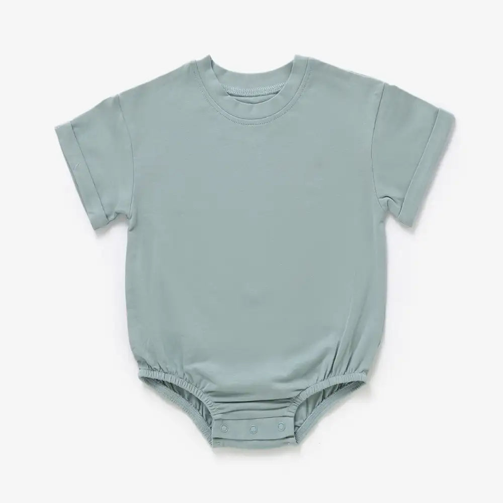 Mila & Co. Short Sleeve Bubble Romper in Mist