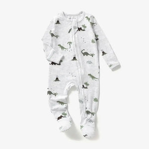 Mila & Co. Jersey Zippered Footie in Dino