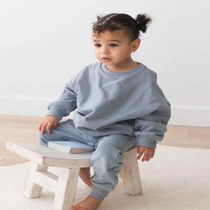 Mila & Co. Sweatshirt and Jogger Set in Fog