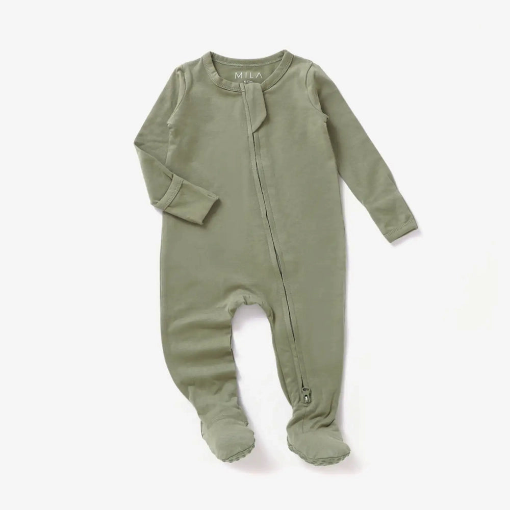 Mila & Co. Jersey Footie - Moss