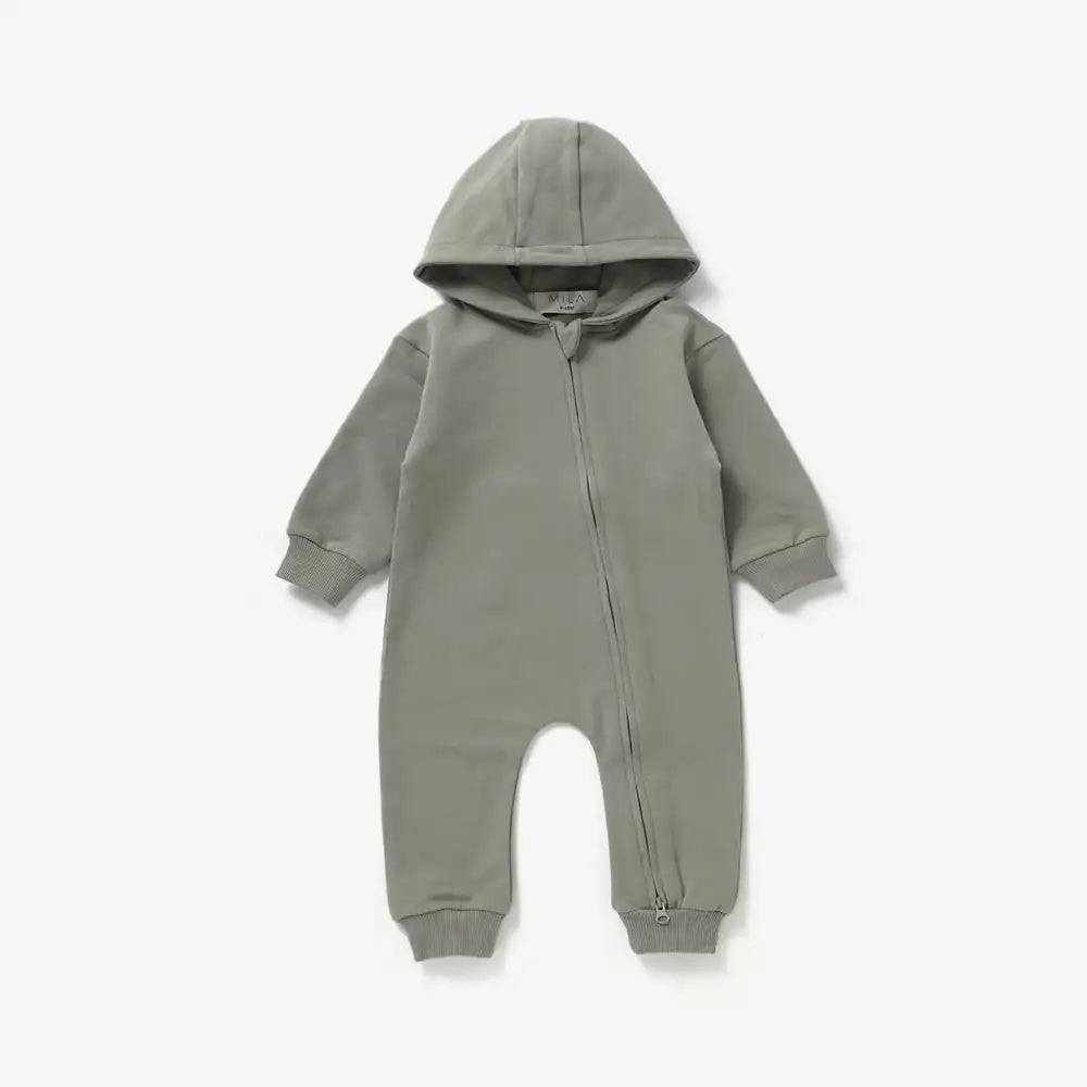 Mila & Co. Hoodie Romper - Basil