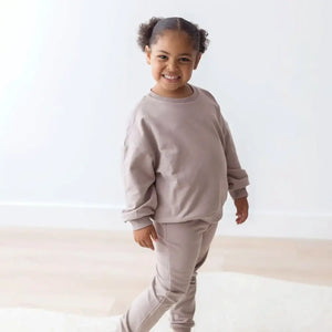 Mila & Co. Sweatshirt and Jogger Set in Pale Mulberry