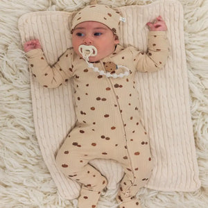 Mila & Co. Ribbed Zippered Footie - Pumpkin