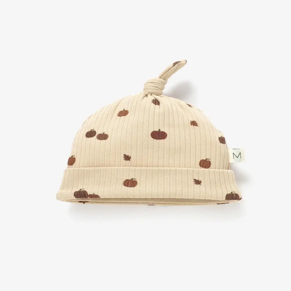Mila & Co. Ribbed Knotted Hat in Pumpkin