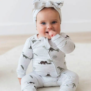 Mila & Co. Convertible Zipper Romper - Dino