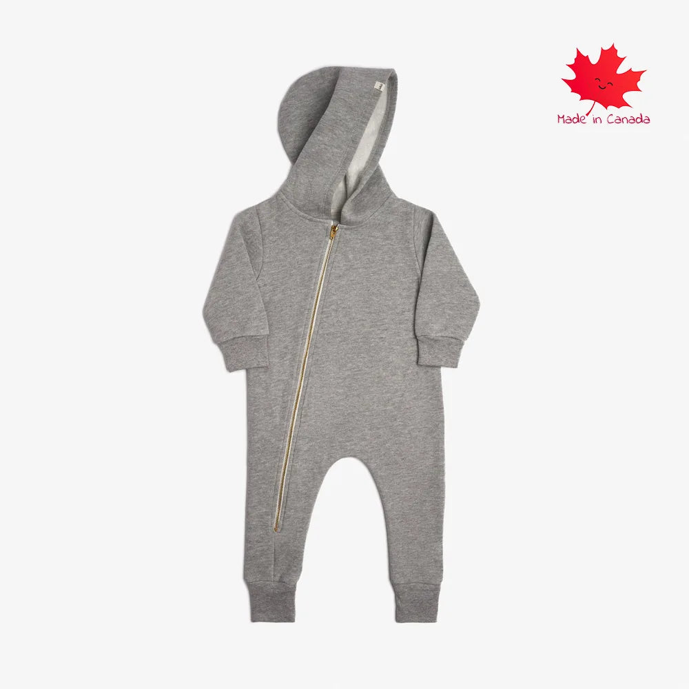 Mini Mioche Plush Biker Romper - Heather Grey