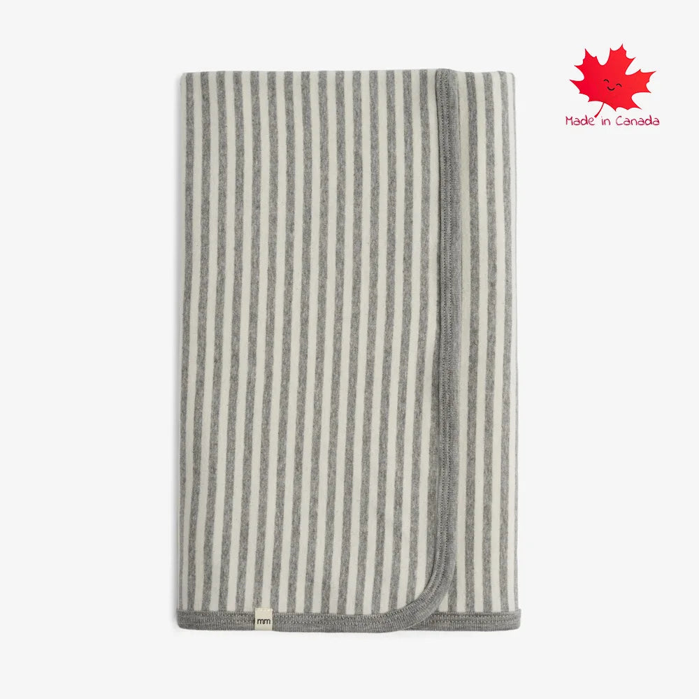 Mini Mioche Dreamy Cuddle Blanket - Heather Grey Stripe