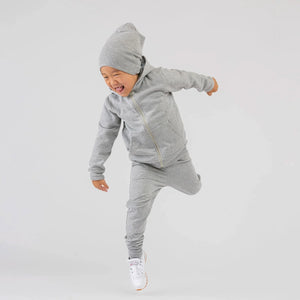 Mini Mioche Plush Hoodie - Heather Grey