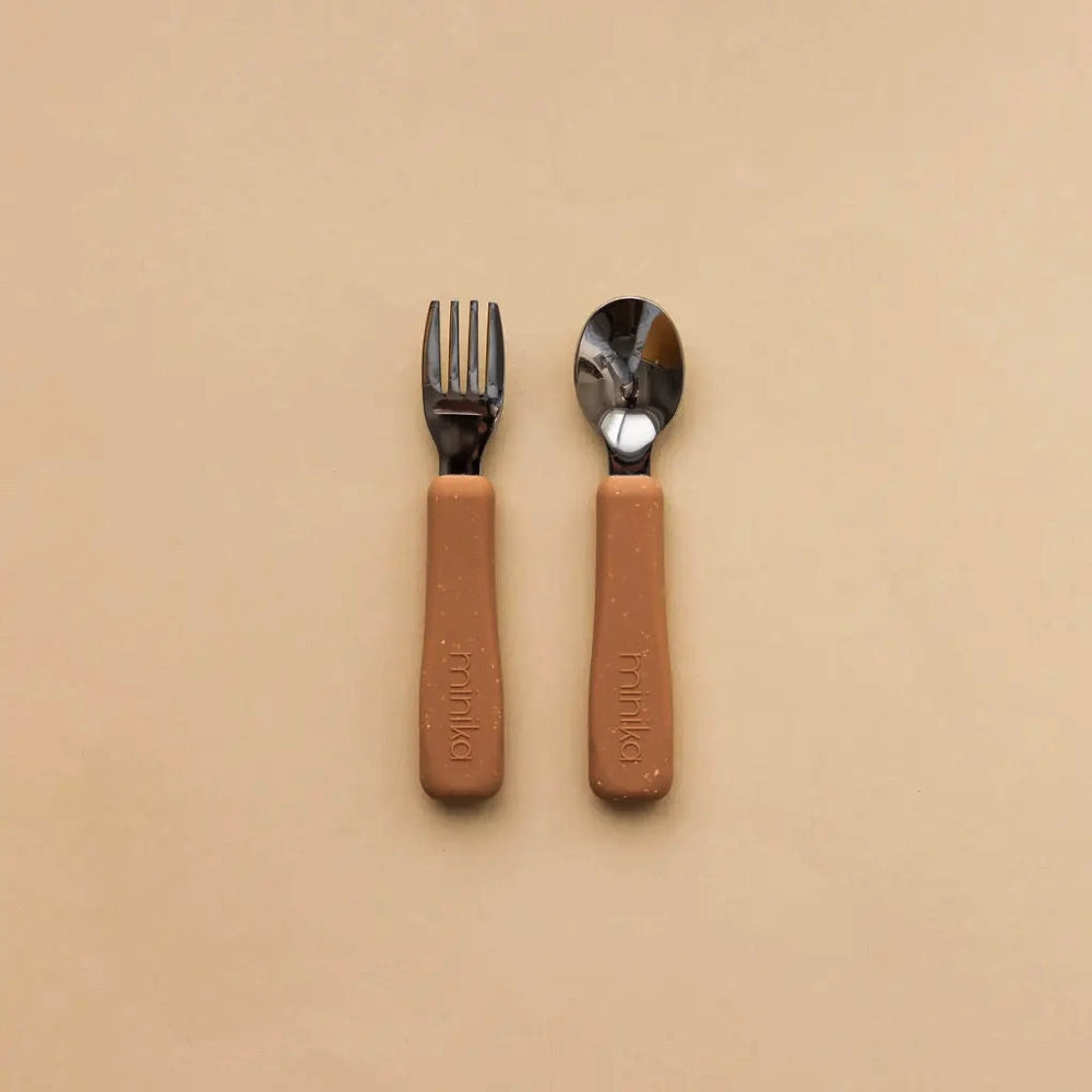 Minika Fork and Spoon - Almond