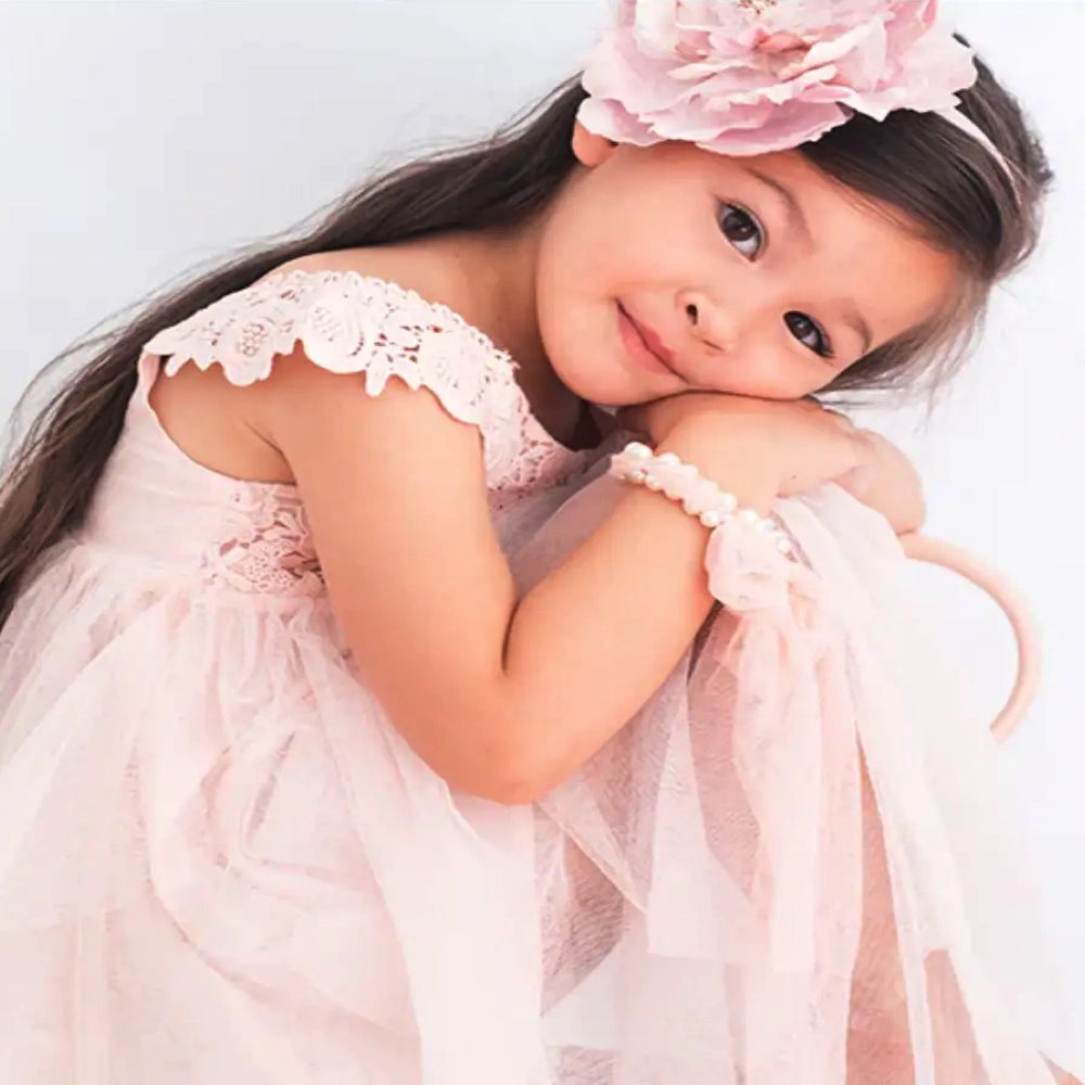 Miss Rose Sister Violet Rose Lace Dress - Pink