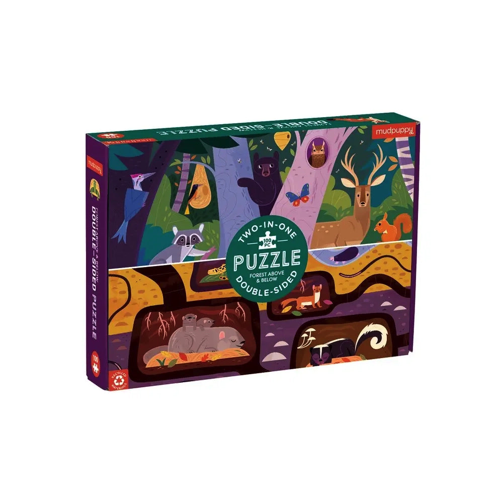 Mudpuppy Forest Above & Below 100 Piece Double-Sided Puzzle