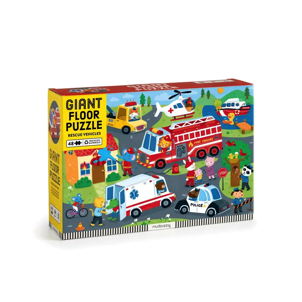 Mudpuppy Rescue Vehicles 48 Piece Giant Floor Puzzle