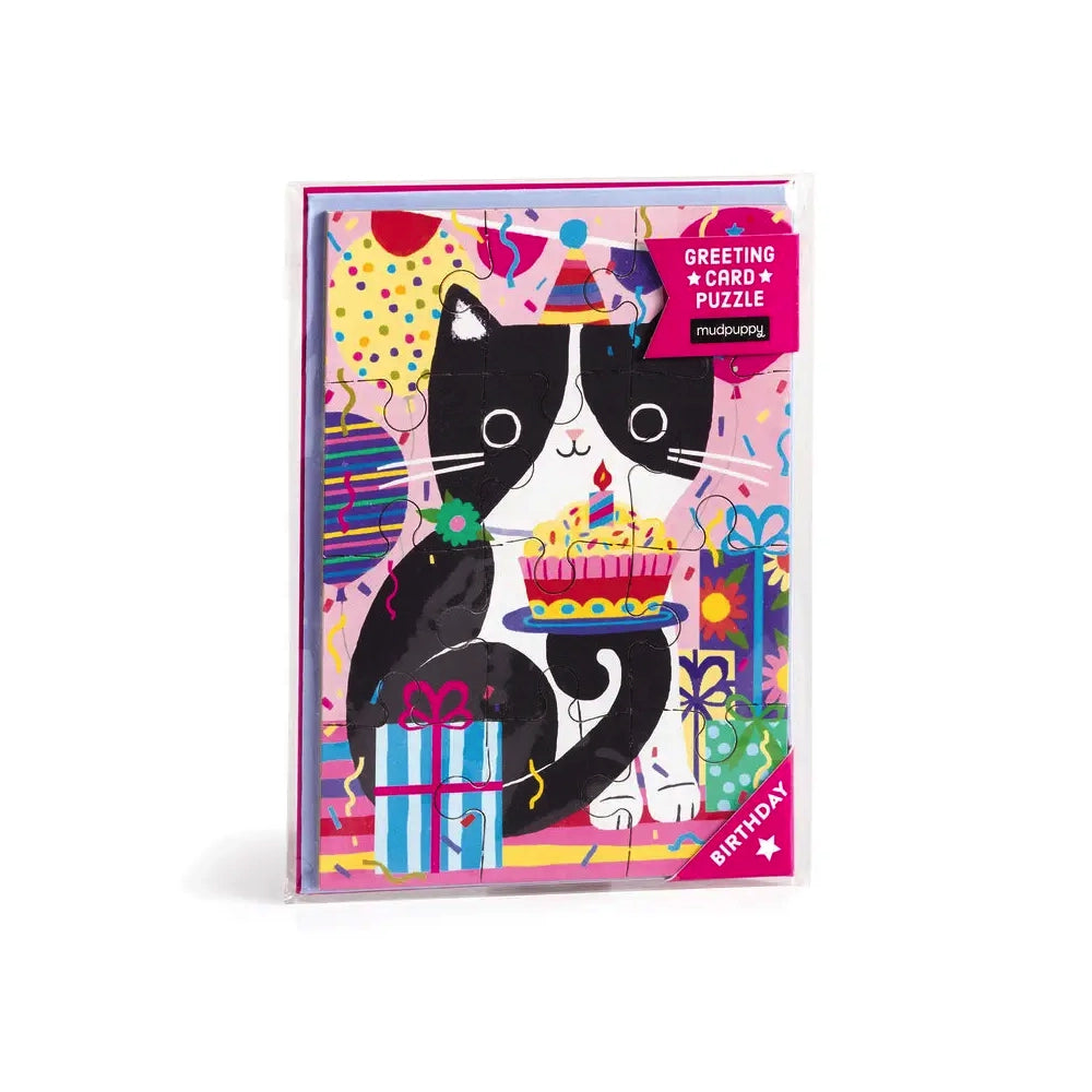 Mudpuppy Purr-Fect Cat Birthday Greeting Card Puzzle