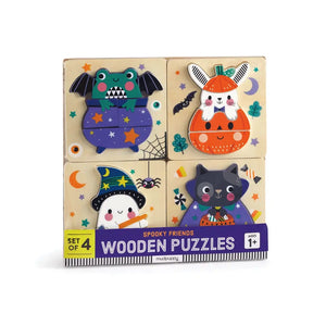 Mudpuppy Halloween Set of 4 Wood Puzzles