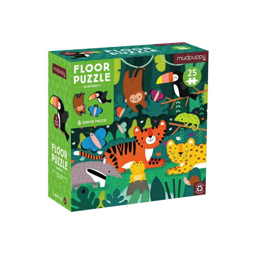 Mudpuppy Rainforest 25 Piece Floor Puzzle with Shaped Pieces