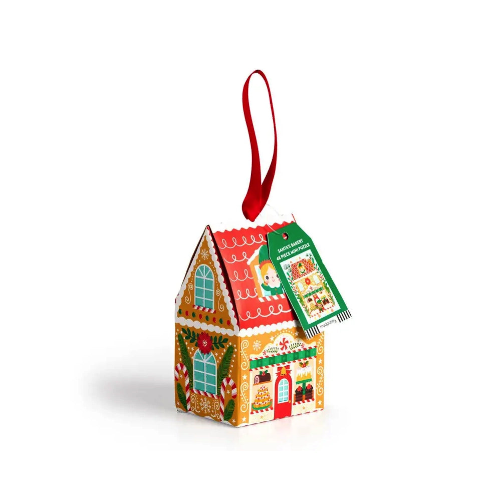 Mudpuppy Santa’s Bakery 48 Piece Mini Puzzle Ornament
