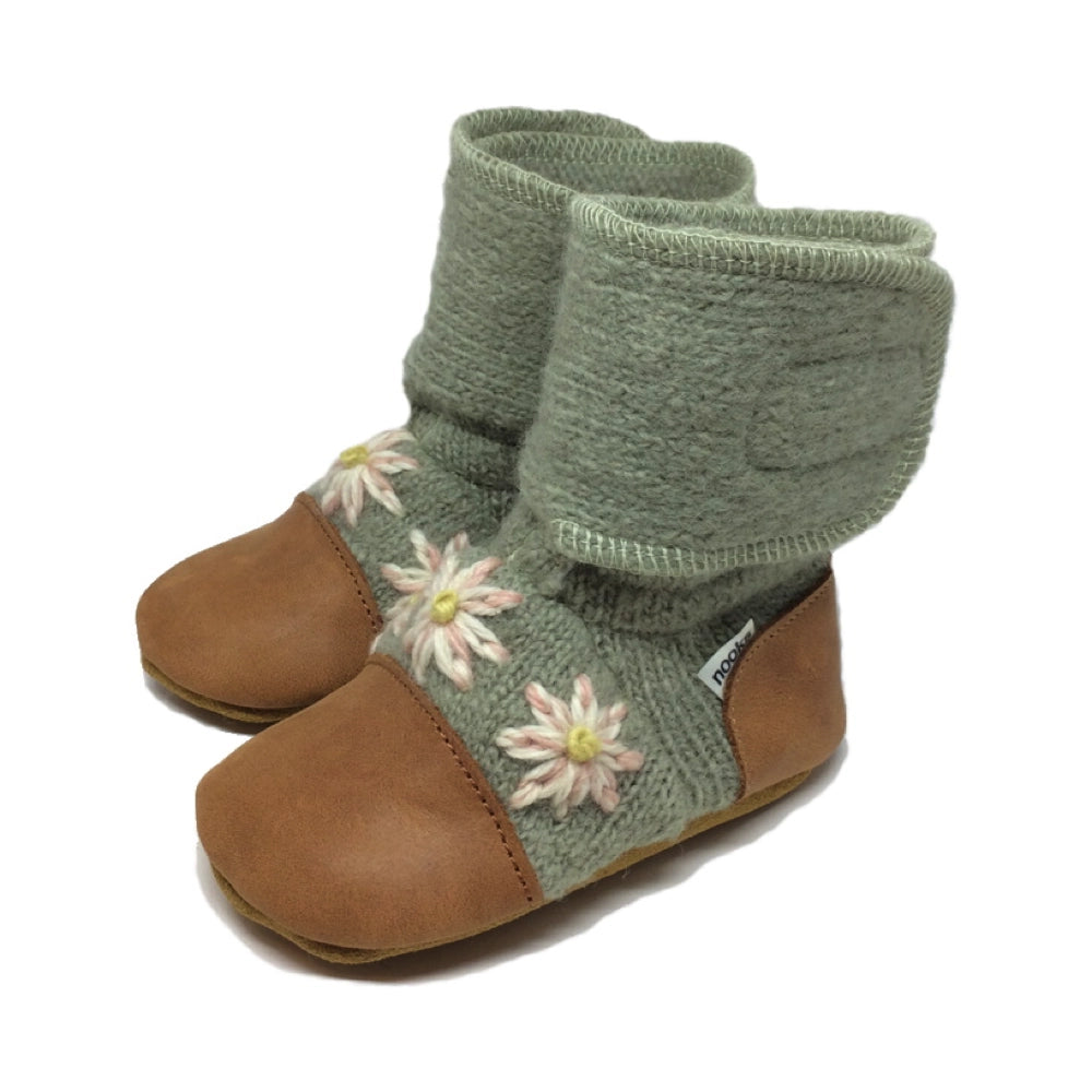 Nooks Designs Sage Felted Wool Booties