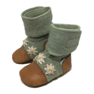 Nooks Designs Sage Felted Wool Booties