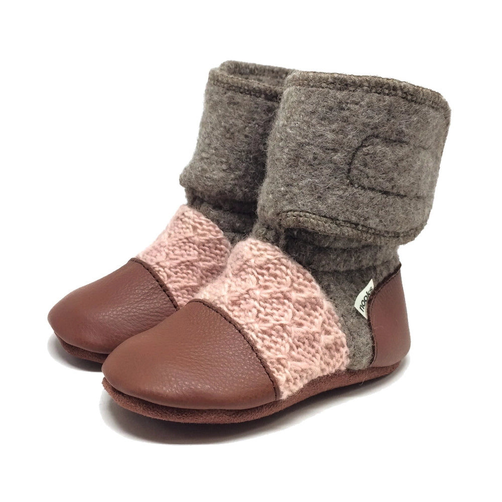 Nooks Designs Desert Rose Felted Wool Booties