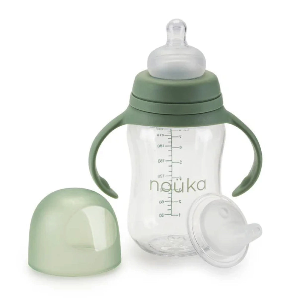 Nouka Transitional Baby Bottle/Sippy Cup - Moss