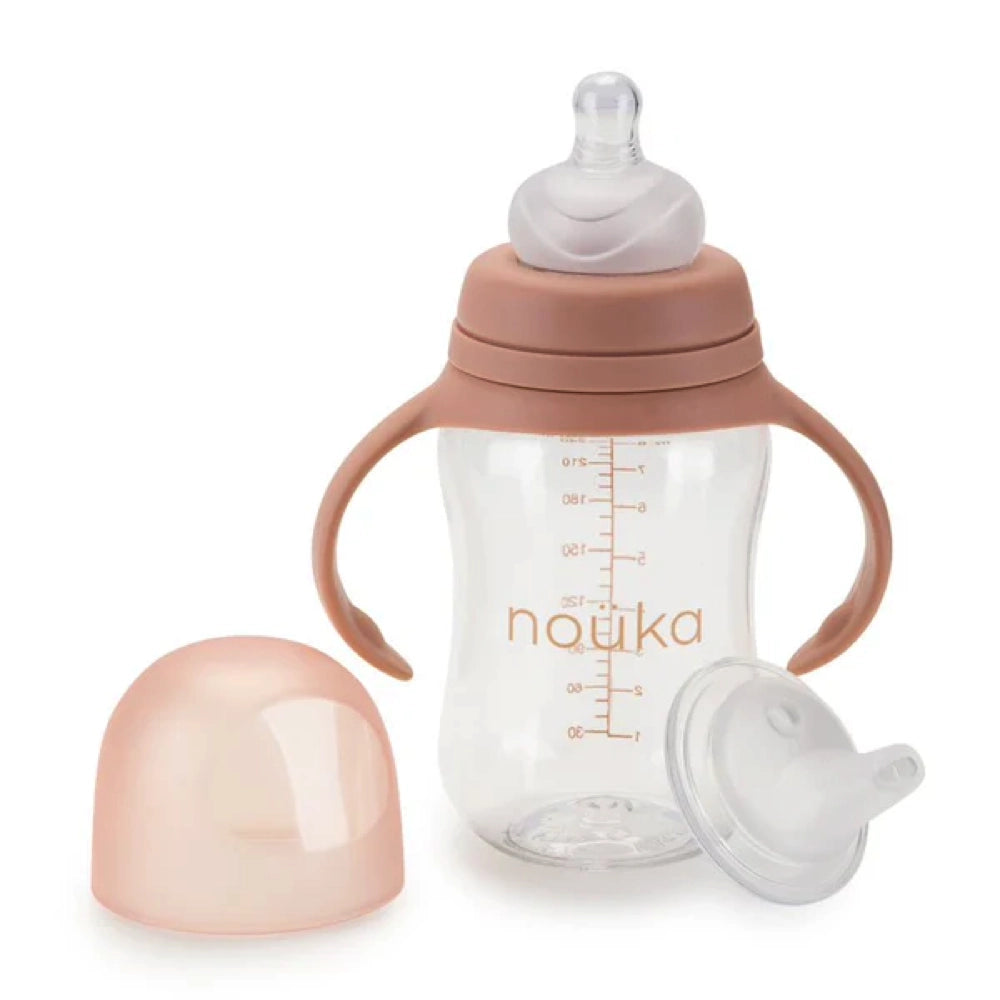 Nouka Transitional Baby Bottle/Sippy Cup - Soft Blush