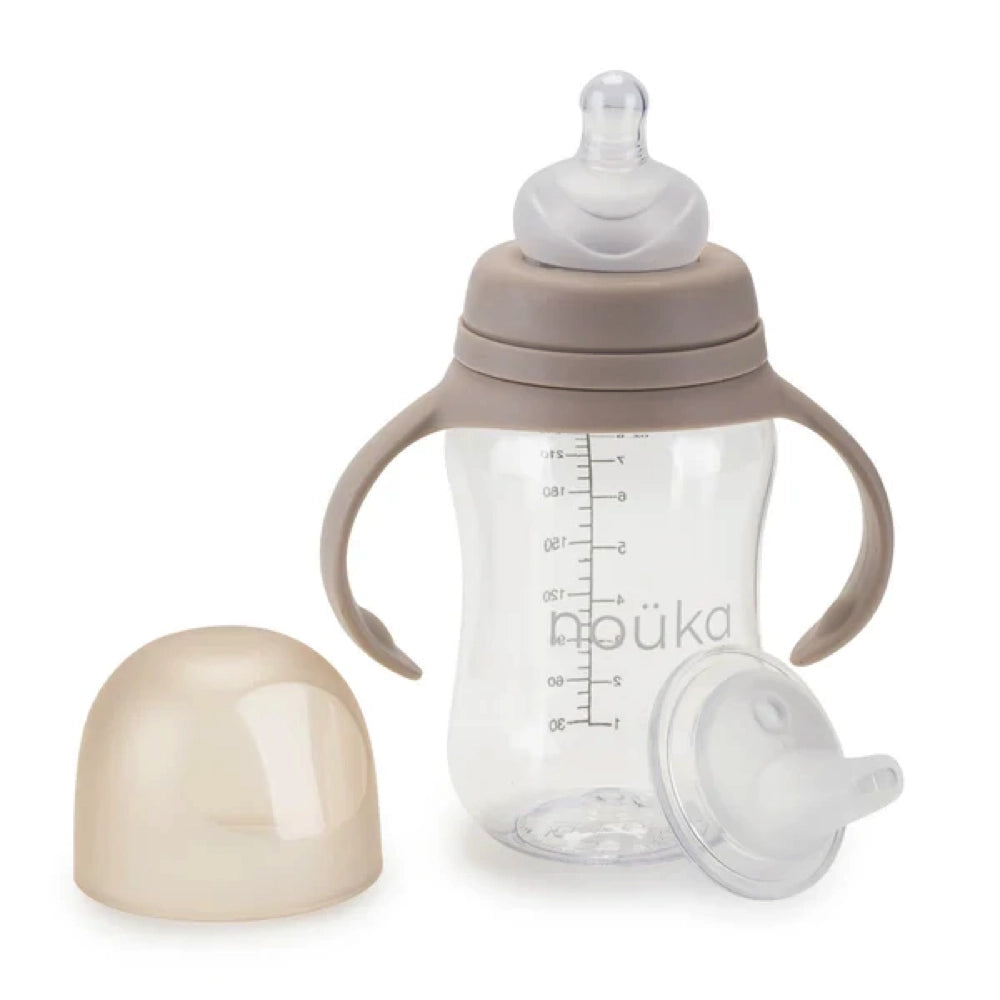 Nouka Transitional Baby Bottle/Sippy Cup - Soft Sand