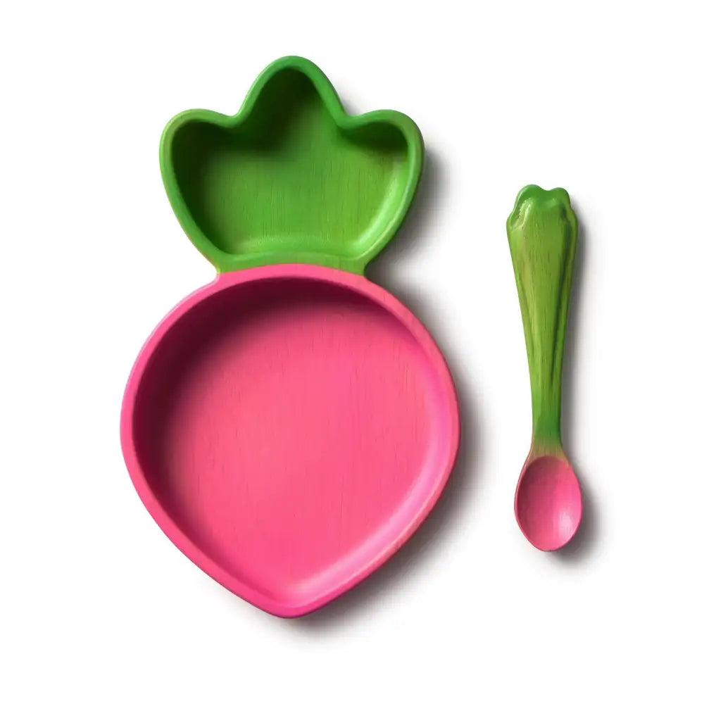 Oli & Carol Plate and Spoon Set - Ramona the Radish