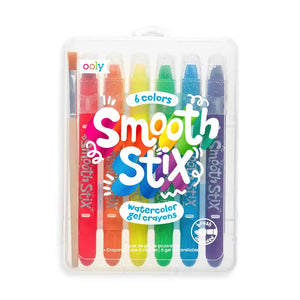 Ooly Smooth Stix Watercolor Gel Crayons - Set of 6