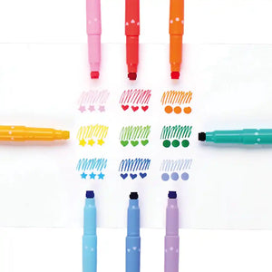 Ooly Confetti Stamp: Double-Ended Markers - Set of 9