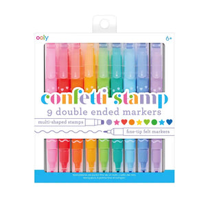 Ooly Confetti Stamp: Double-Ended Markers - Set of 9