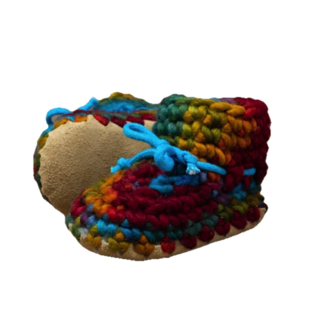 Padraig Cottage Blue Multi Slippers Newborn Baby Sizes Baby