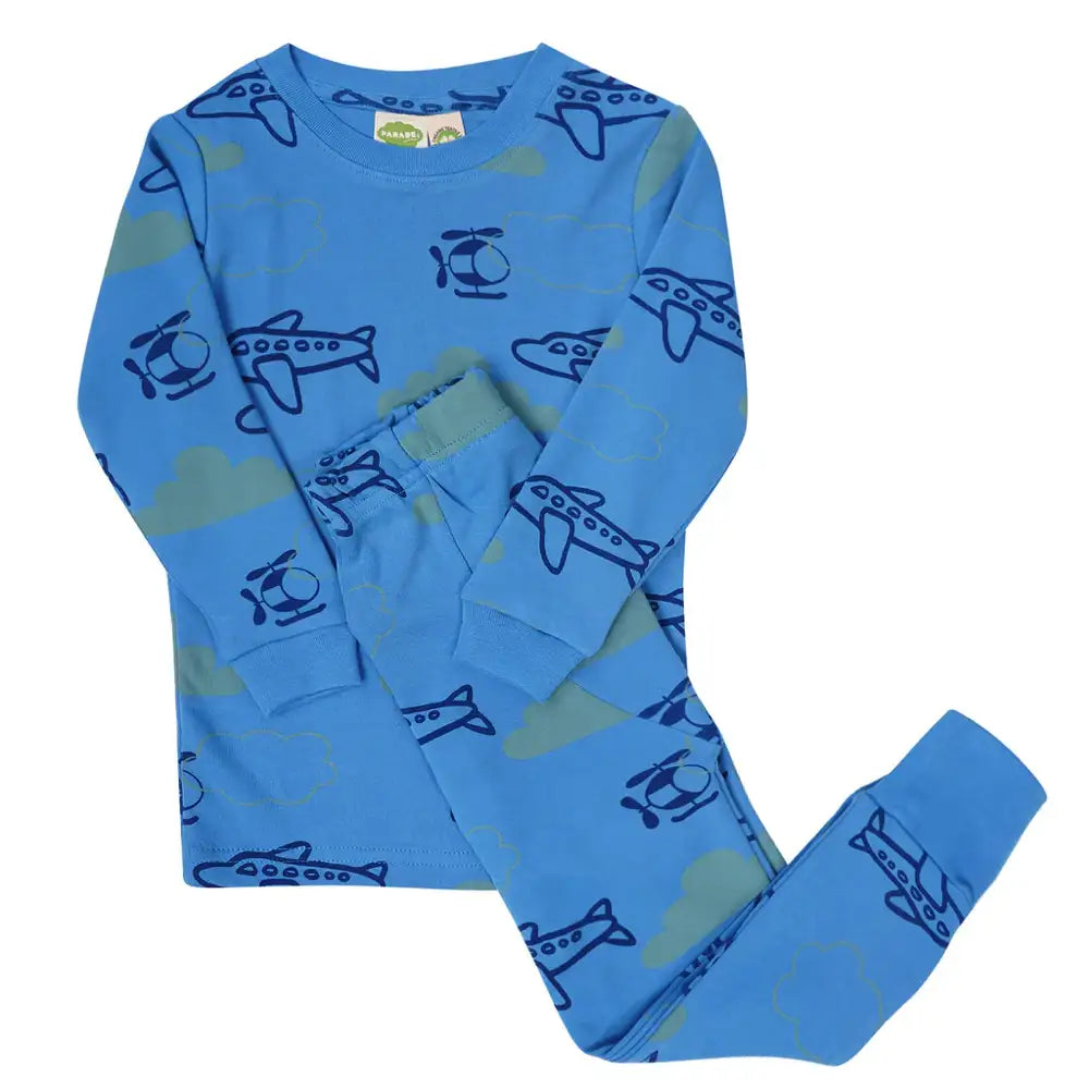 Parade Organics 2 Piece Long Sleeve Jammies - Airplanes