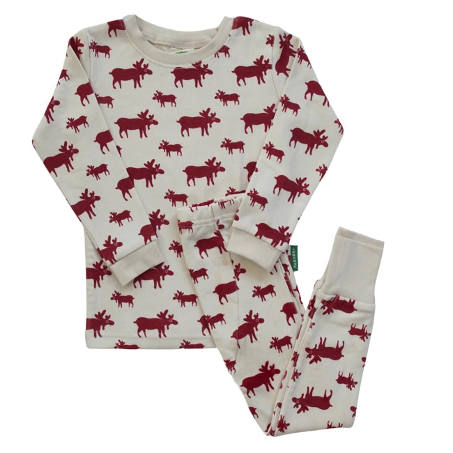 Parade Organics 2 Piece Long Sleeve Jammies - Moose