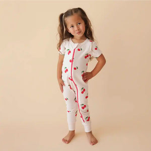 Parade Organics Signature Short Sleeve Romper - Cherries