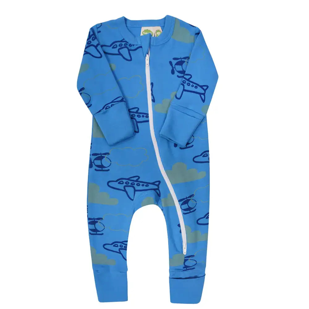 Parade Organics Essentials Long Sleeve Romper - Airplanes