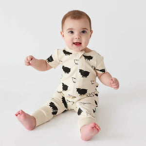 Parade Organics Signature Short Sleeve Romper - Sheep