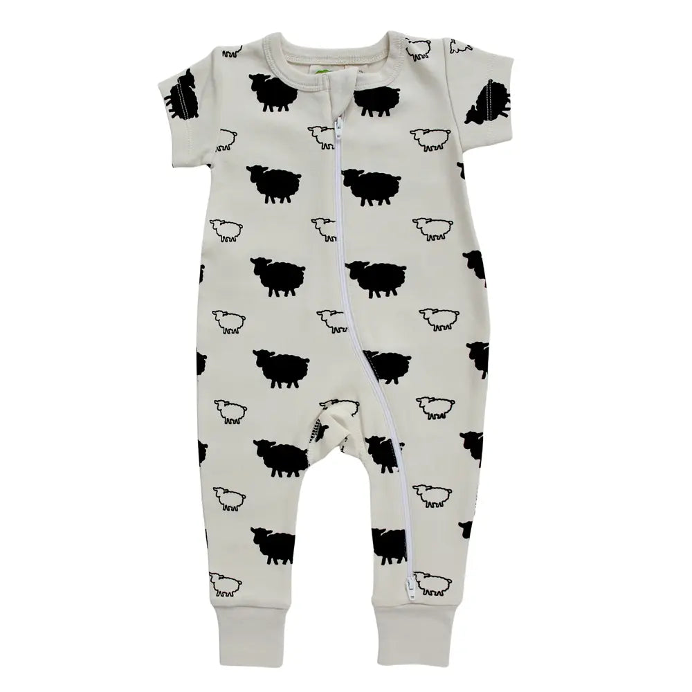 Parade Organics Signature Short Sleeve Romper - Sheep