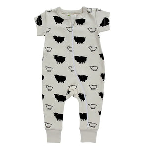 Parade Organics Signature Short Sleeve Romper - Sheep