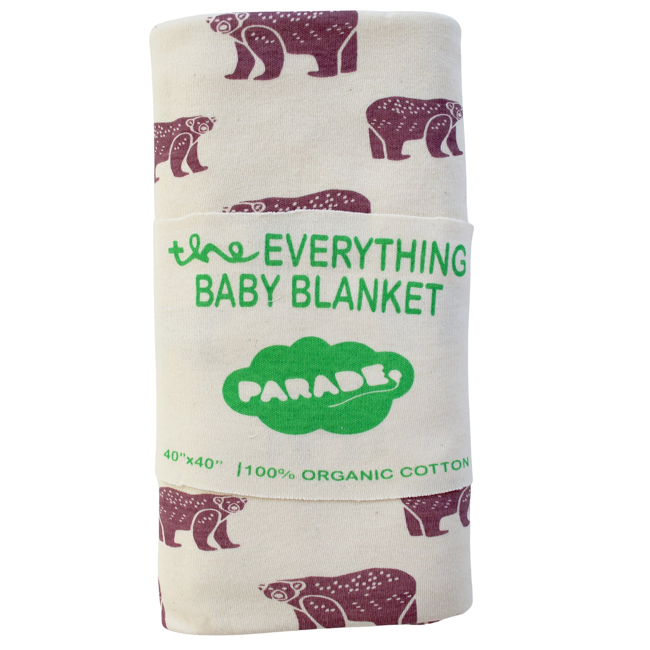 Parade Organics Everything Blanket - Pale Plum Bears