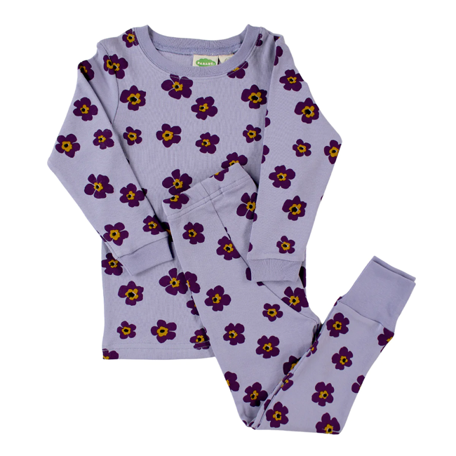 Parade Organics 2 Piece Long Sleeve Jammies - Pansies